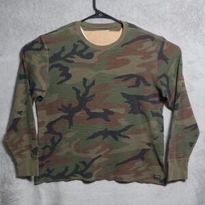 Denim & Supply Polo Ralph Lauren Shirt Mens XL Green Camo Thermal Waffle Tee